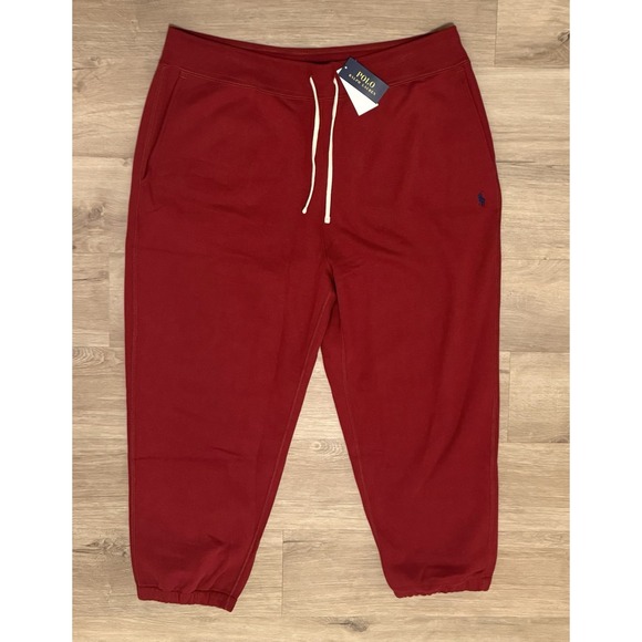 Polo Ralph Lauren Stretch Sweatpants Joggers Mens 2XB Red‎ W/ Navy Pony NWT $138 - Picture 1 of 4